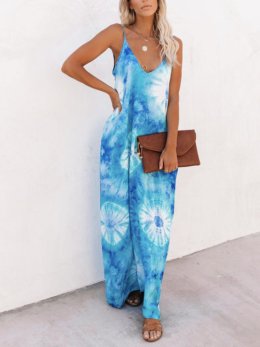 Tie-dye Loose Multicolor Maxi Dress