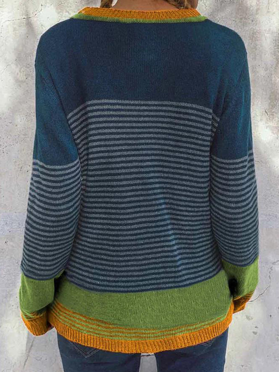 Stylish Striped Long Sleeve Sweater