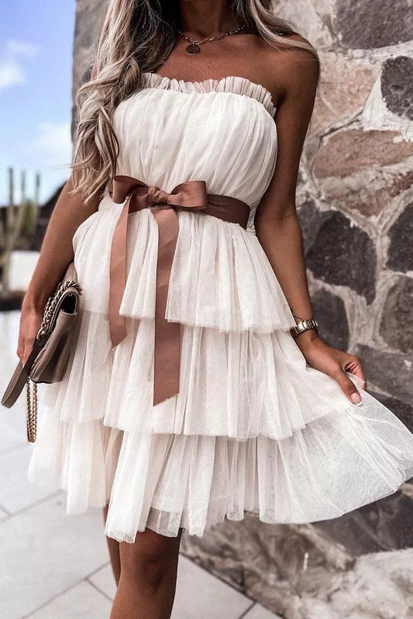Find The Light Off Shoulder Tulle Cake Dress