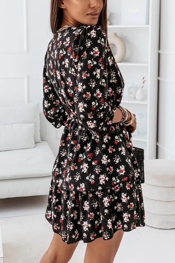 Floral Tiered Mini Dress