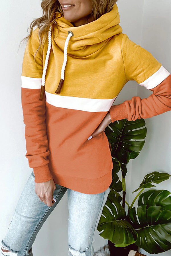 It's My Life Colorblock Turtleneck Hooded