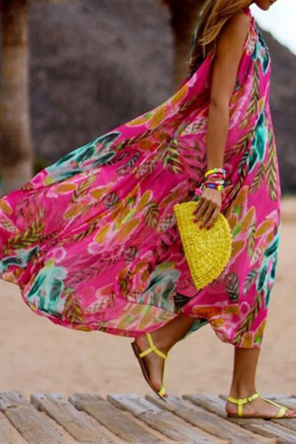 Floral Chiffon Vacation Dress