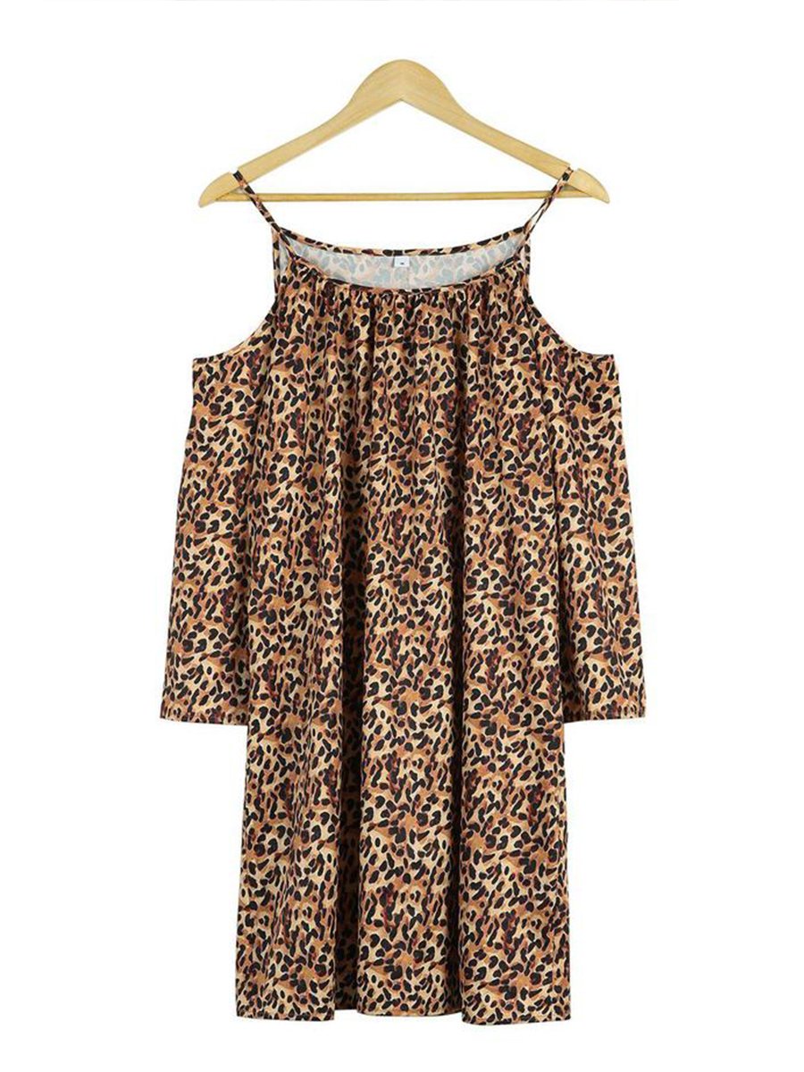 Wild Spaghetti Strap Cold Shoulder Mini Dress