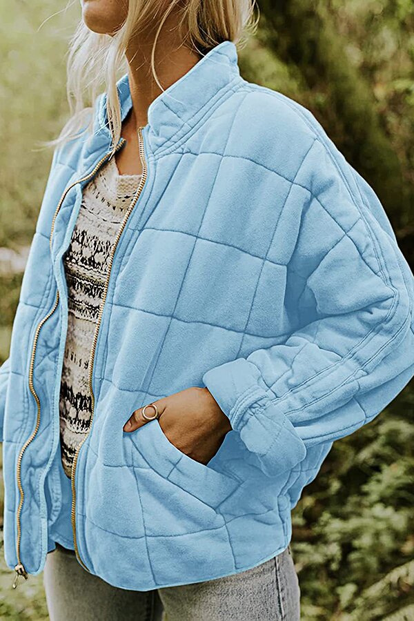 Solid Color Zipper Jacket