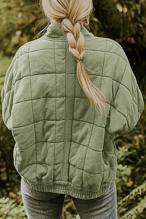 Solid Color Zipper Jacket