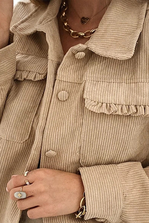 Lapel Street Corduroy Casual Jacket