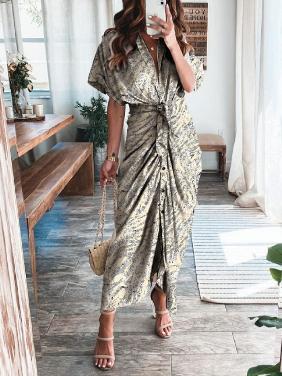 Fashion Print Shirt Dress multicolor