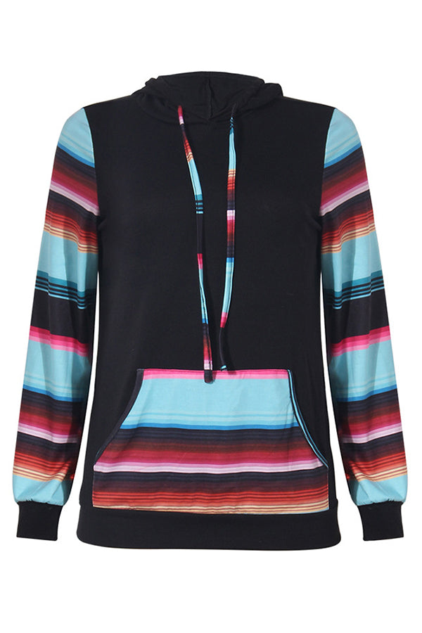 Hooded Sweatshirt with Printed Stitching Pockets