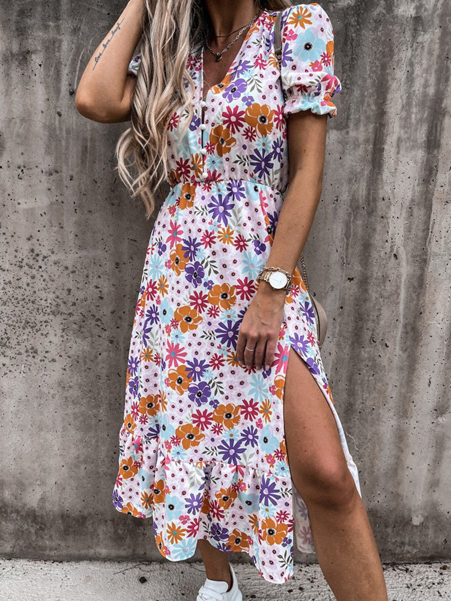 Casual Print Slim Maxi Dress