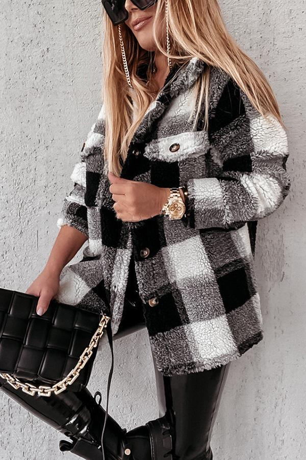 Plaid Sherpa Coat