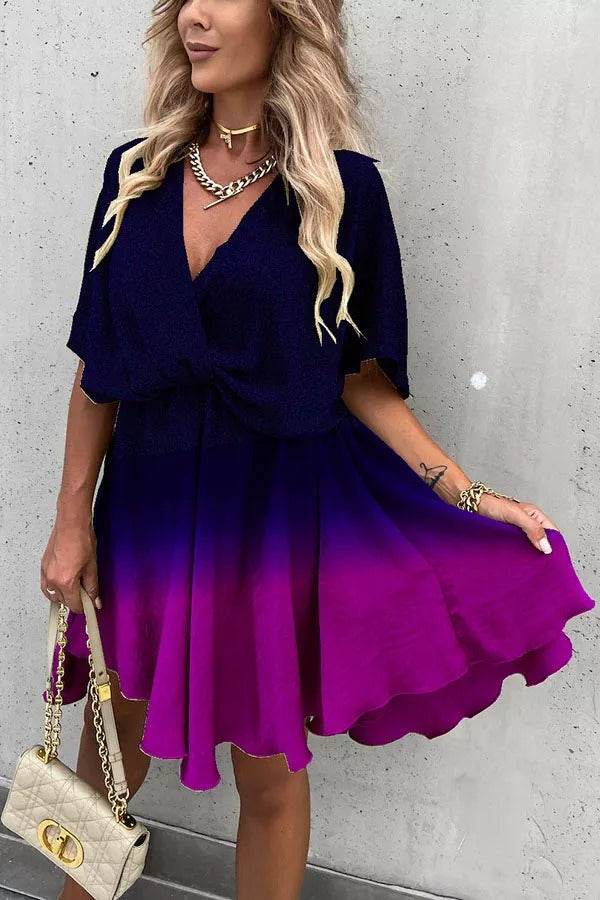 Tie Dye Gradient Print Dress