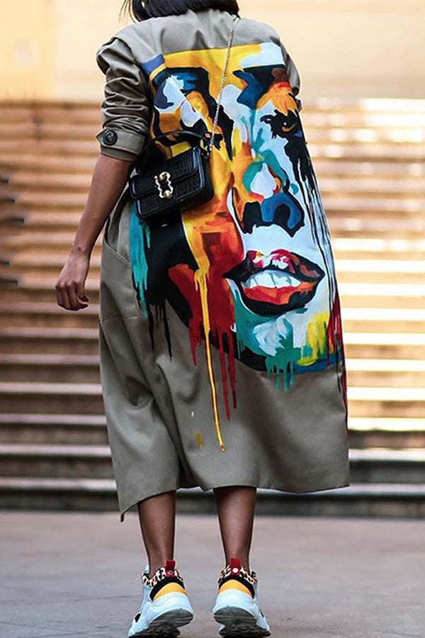 Fashion Casual Face Print Jacket