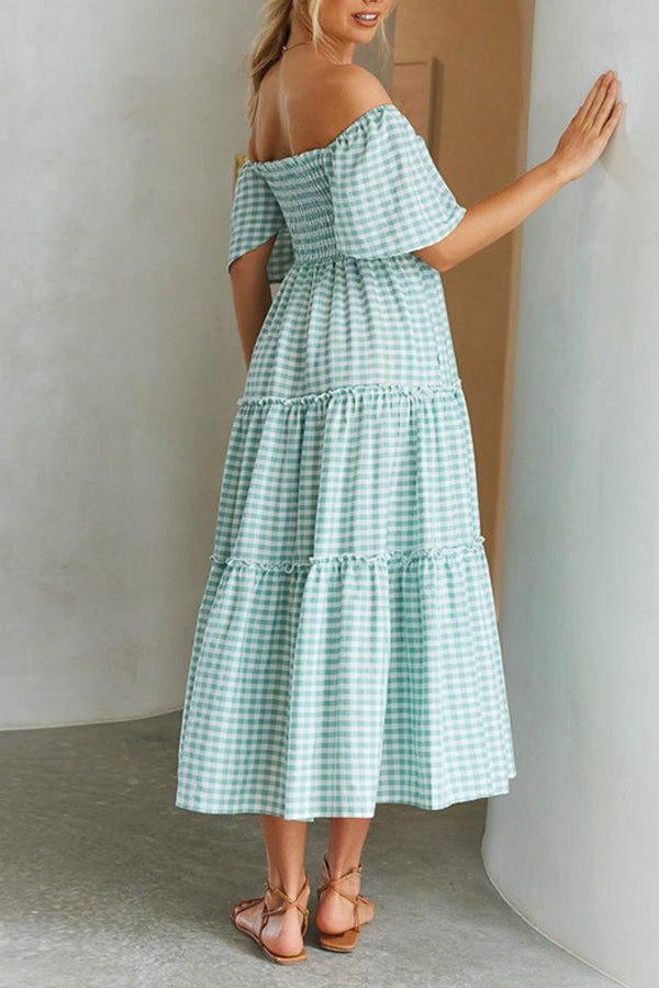 Mom Plaid High Waist Dress