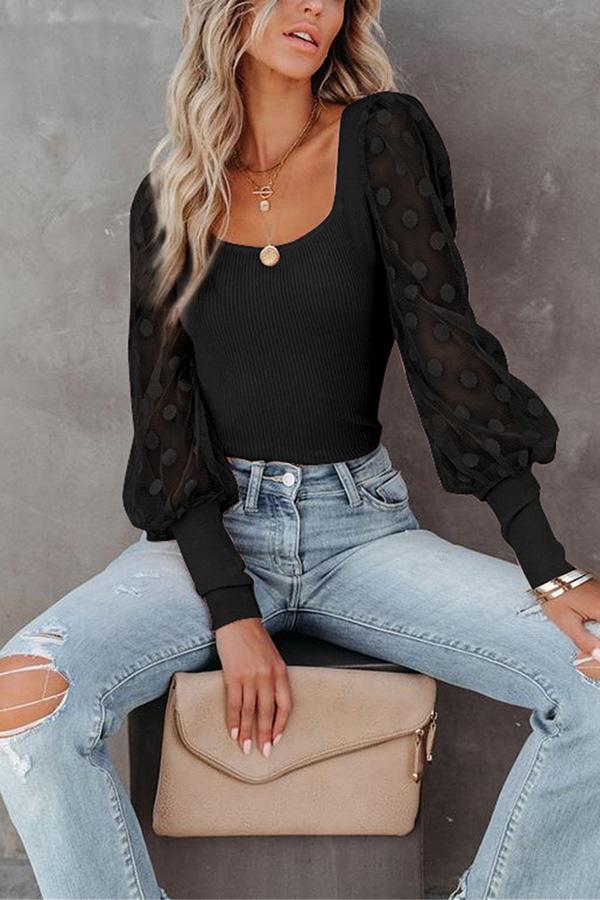 Dot Mesh Thread Stitching Bottoming Top