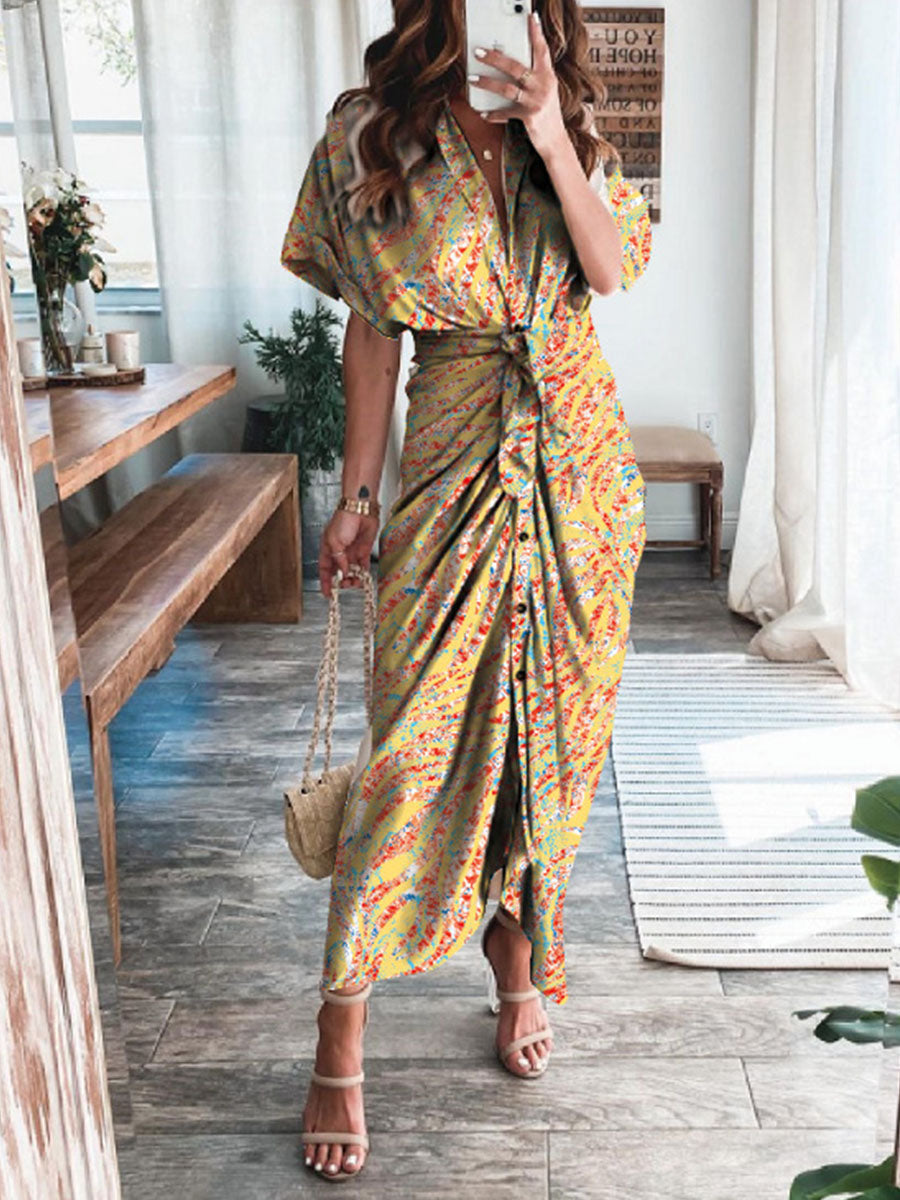 Fashion Print Shirt Dress multicolor