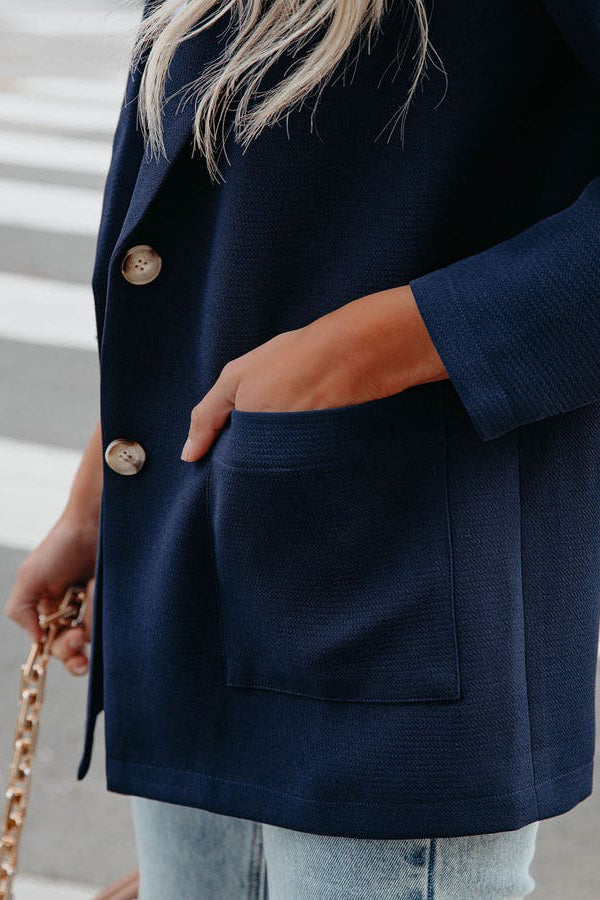 Spring and Autumn Solid Color Suit Coat