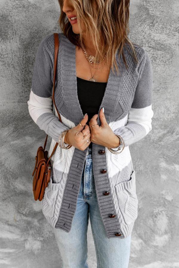 Pocket and Buttons Closure Cardigan