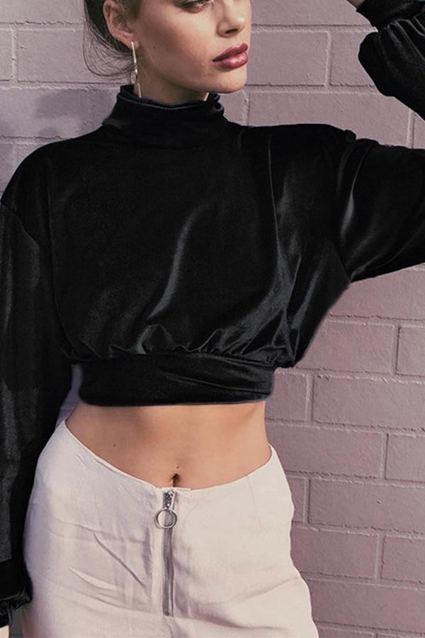 Velvet Short Cropped Thin Top