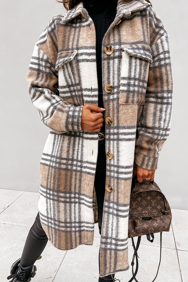 Casual Waist Check Print Jacket
