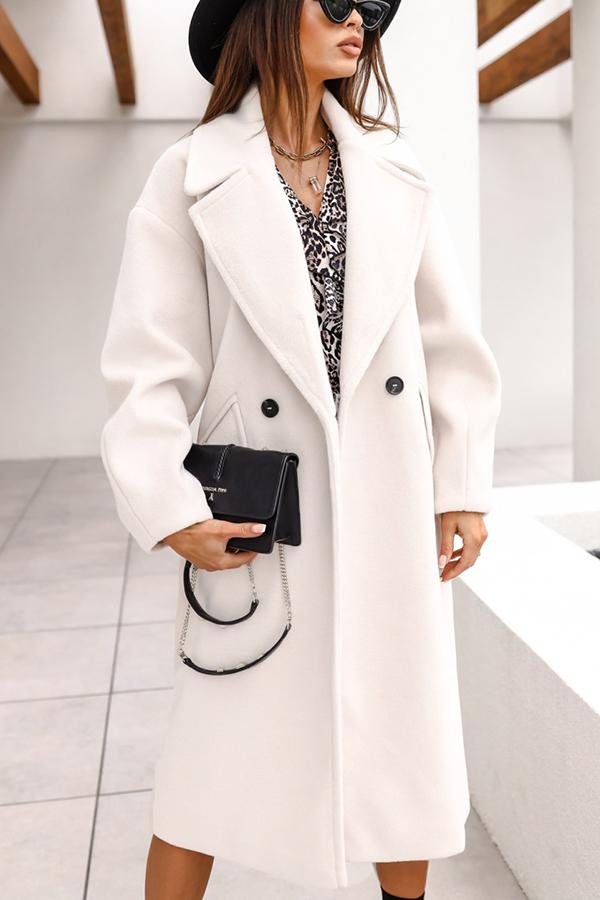 Solid Color Lapel Coat