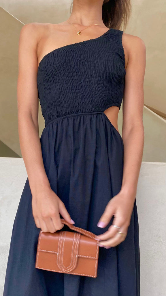 One Shoulder Sexy Black Dress