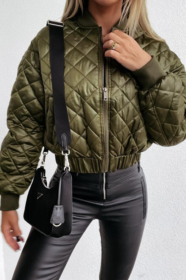 Quilted Cotton Plaid Jacket