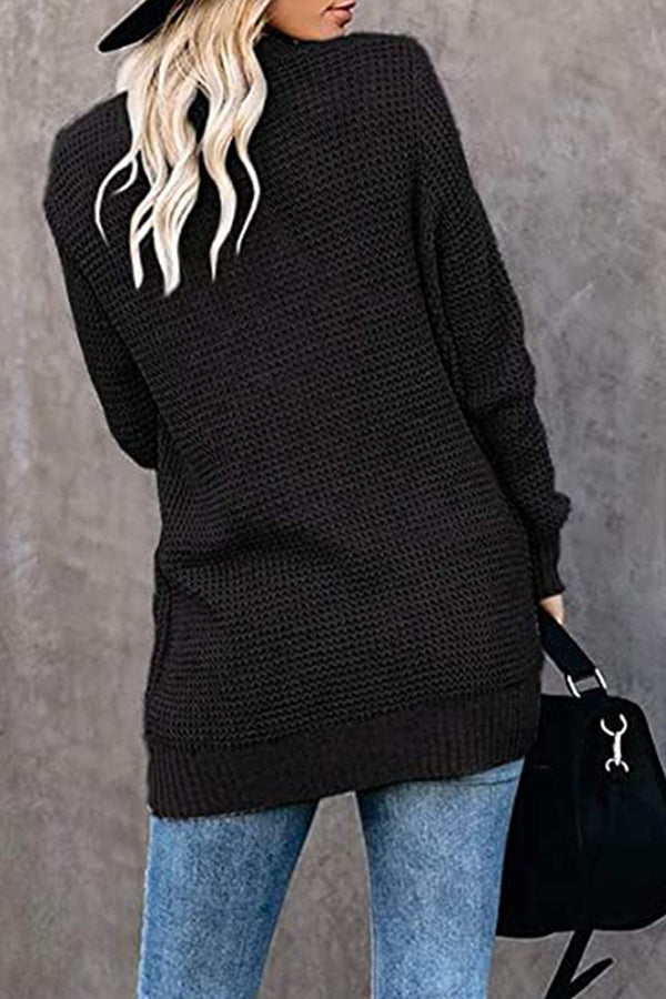 Loose Plain Knitted Cardigan