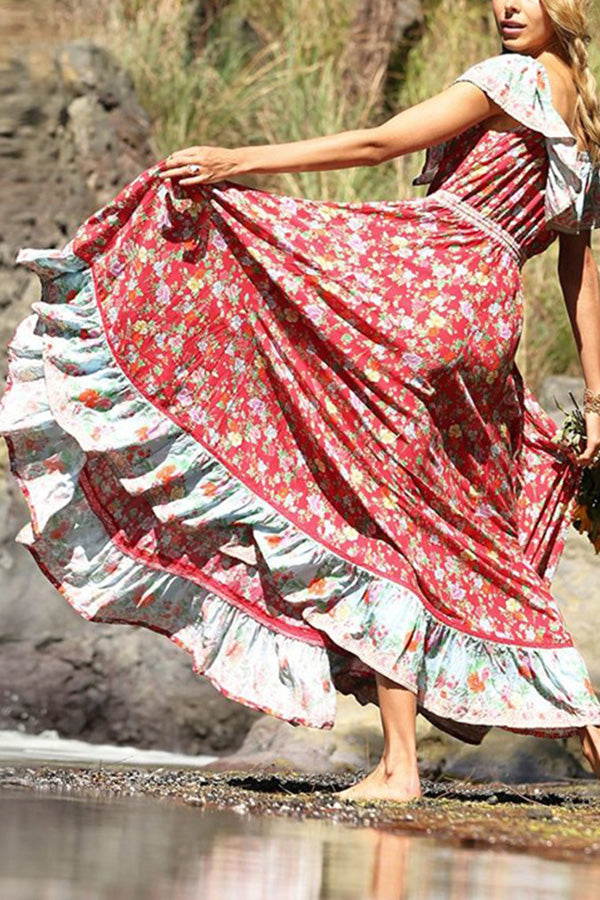 Vacation Sexy Off-the-shoulder Printed Dress