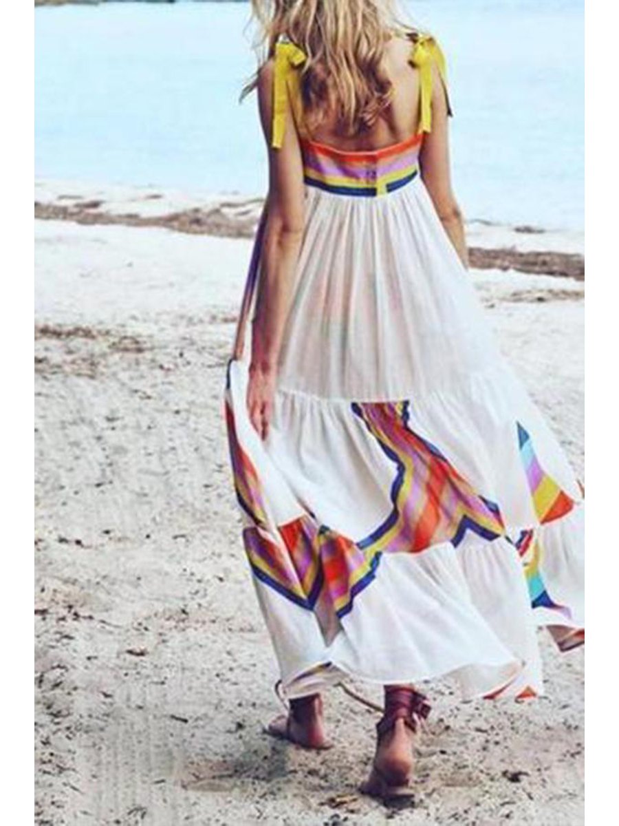 Rainbow Print Beach Dress