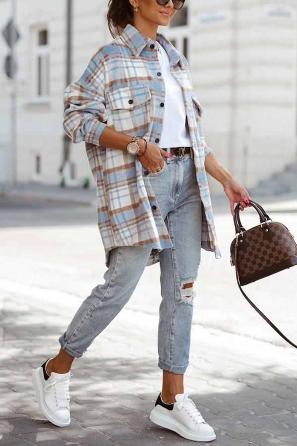 Check Oversized Plaid Shacket