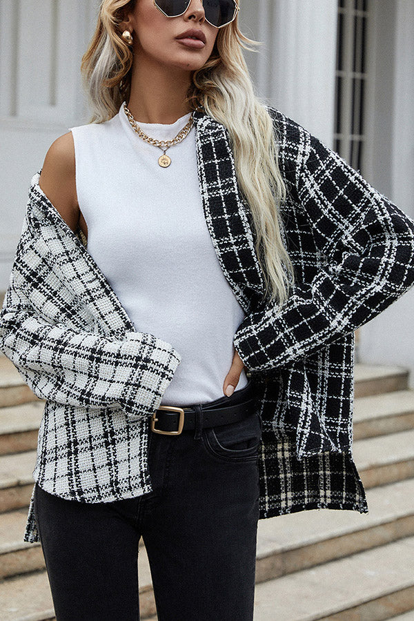 Plaid Cardigan Jacket