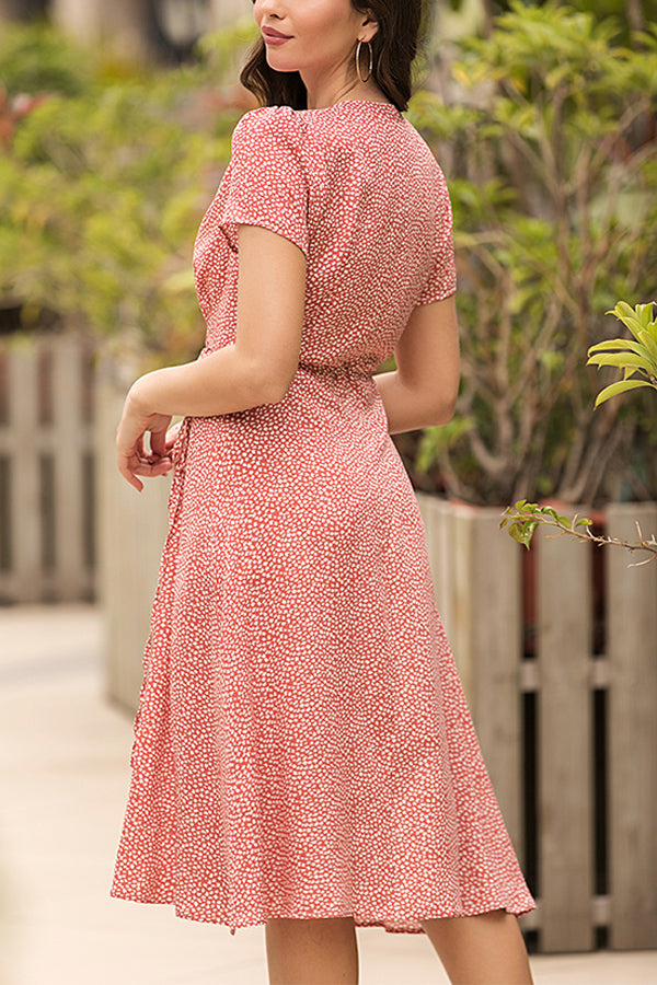 Bandage Slim Chiffon Floral Dress