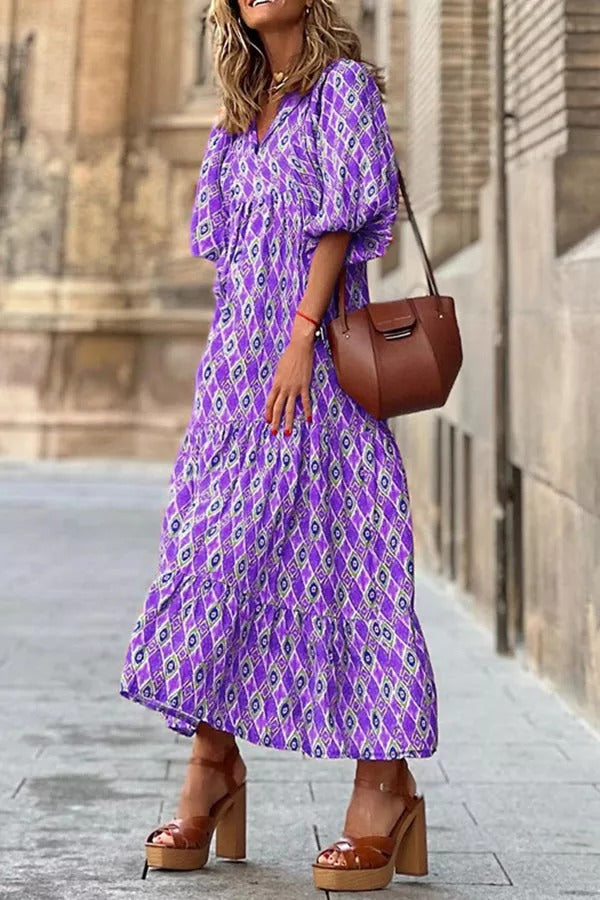 Sending Good Luck Printed Relaxed Midi Dress