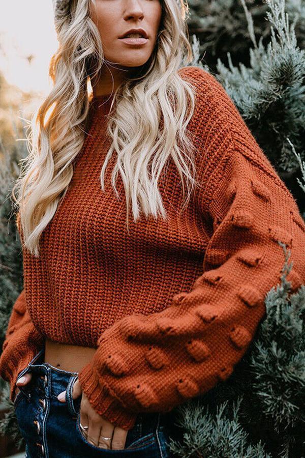 Loose Puff Sleeve Sweater