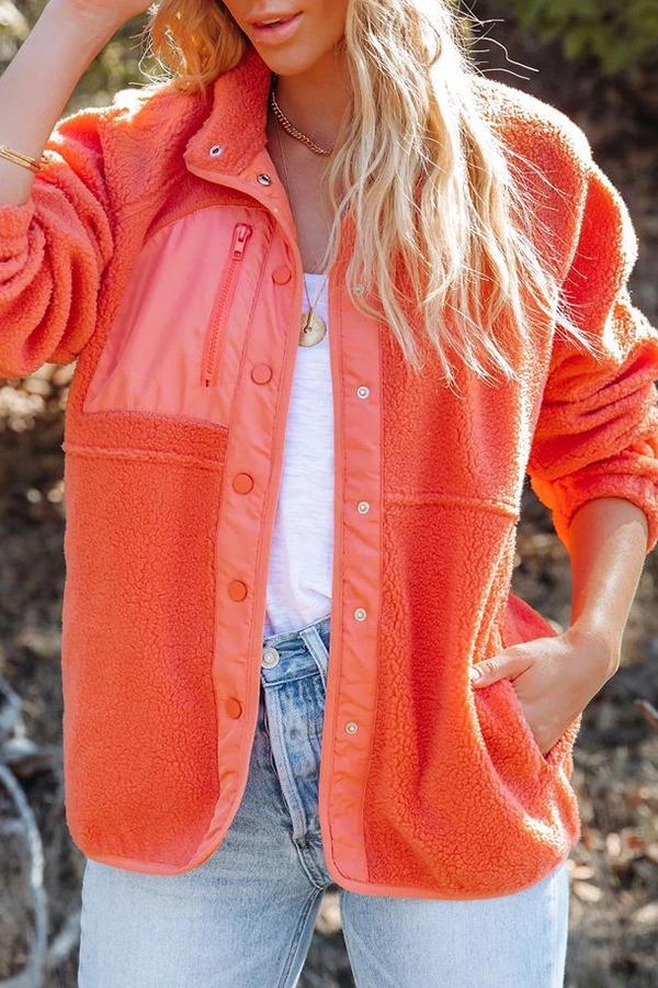 Cozy Fleece Solid Pocketed Jacket