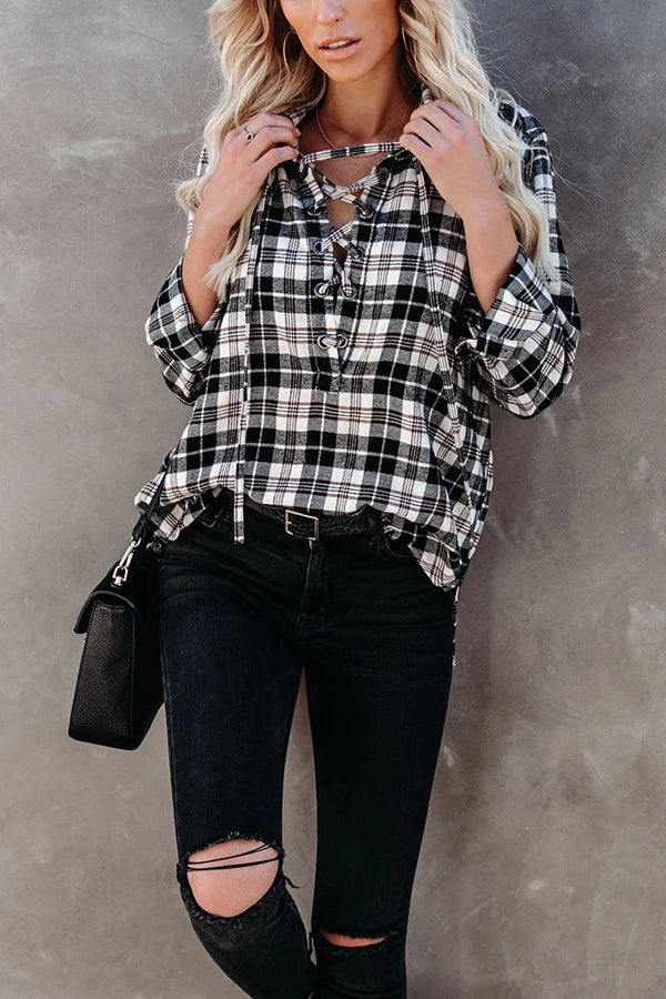 MESH DRAWSTRING BOYFRIEND SHIRTS
