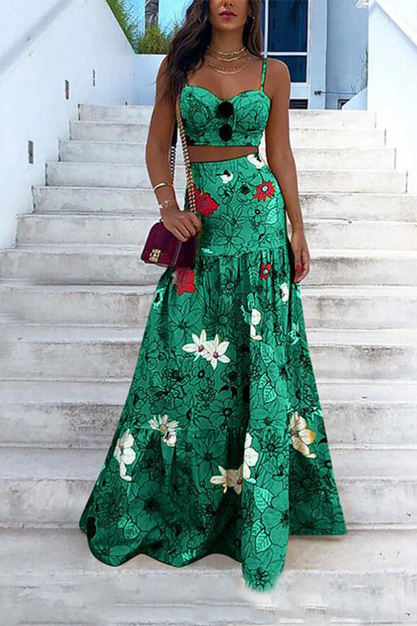 Sexy Strap Floral Print Dress