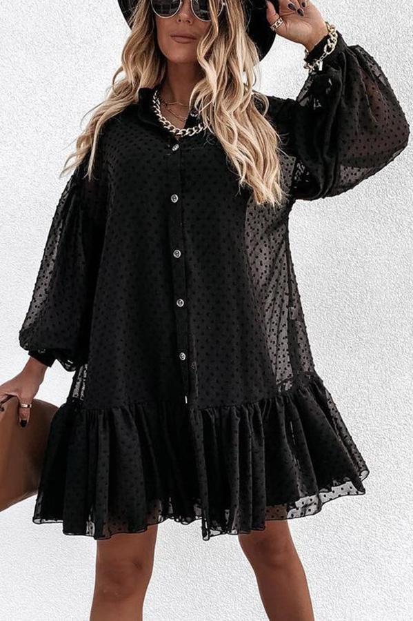 Thoreau Swiss Dot Bishop Sleeve Babydoll Dress