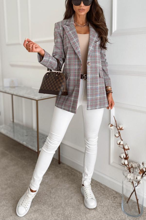 Plaid Button Down Blazer