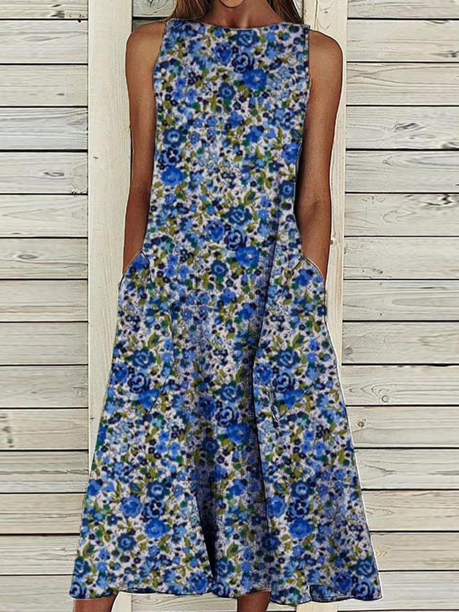 Put Your Records On Floral Print Dress