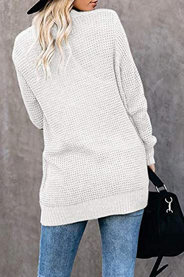 Loose Plain Knitted Cardigan