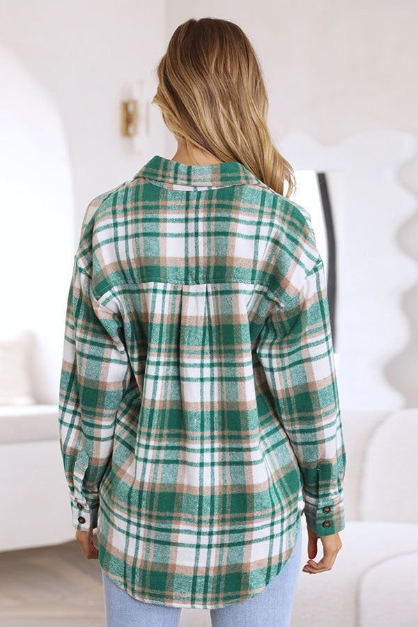 New Women's Plaid Shirt Coat