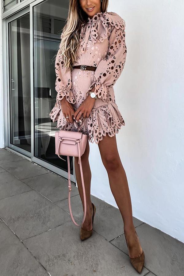 Spotlight Hour Petal Lace Mini Dress