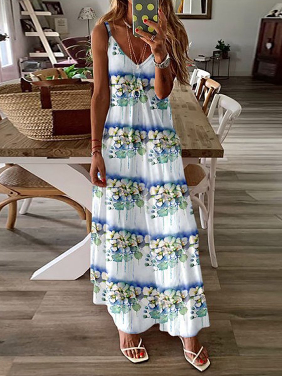 Bohemian Holiday Dress With Loose Straps