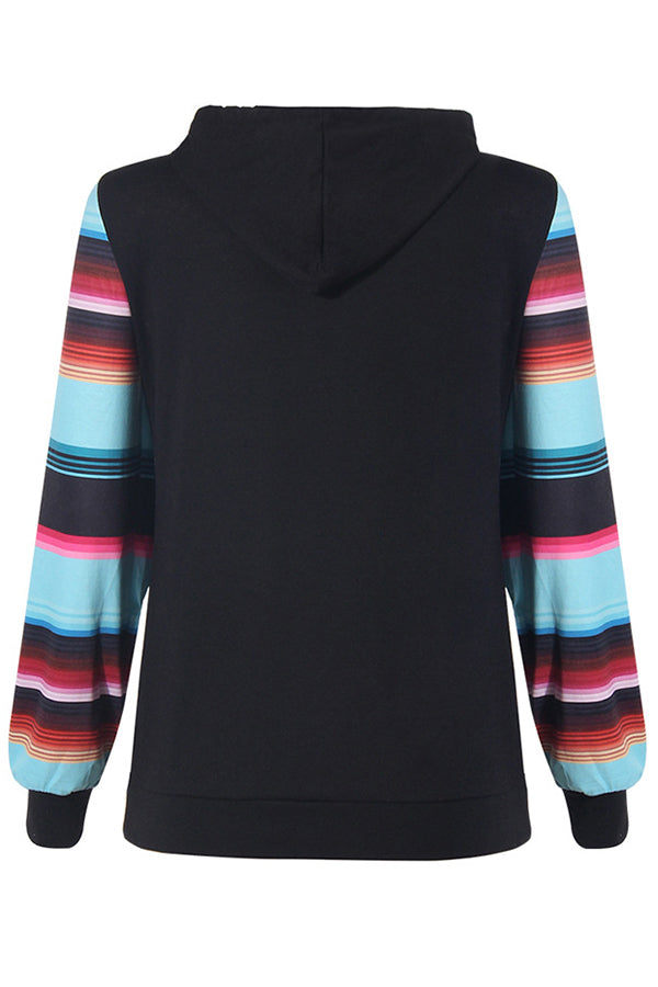 Hooded Sweatshirt with Printed Stitching Pockets