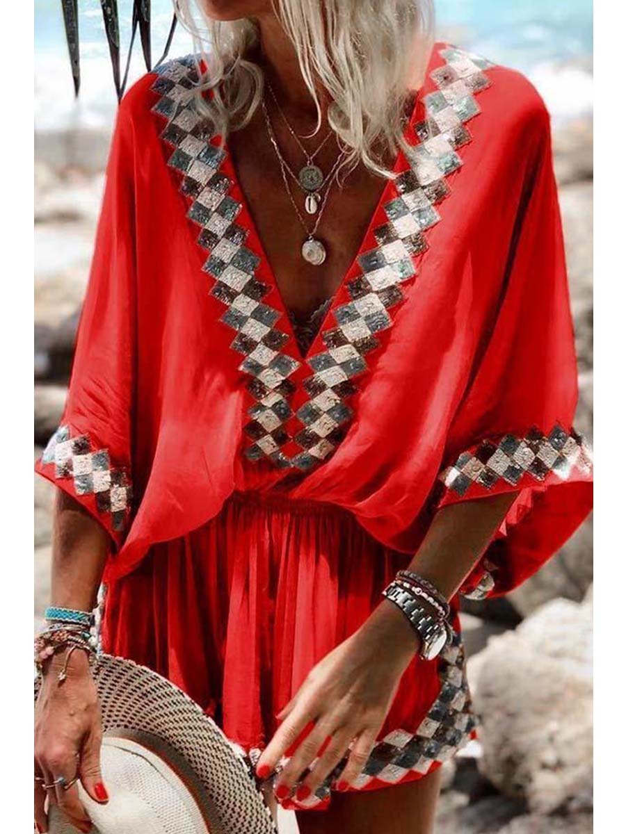 Printed Bat Shirt Mini Dress