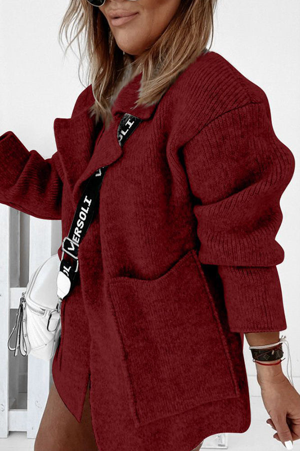 Loose-fit Sweater with Suit Collar