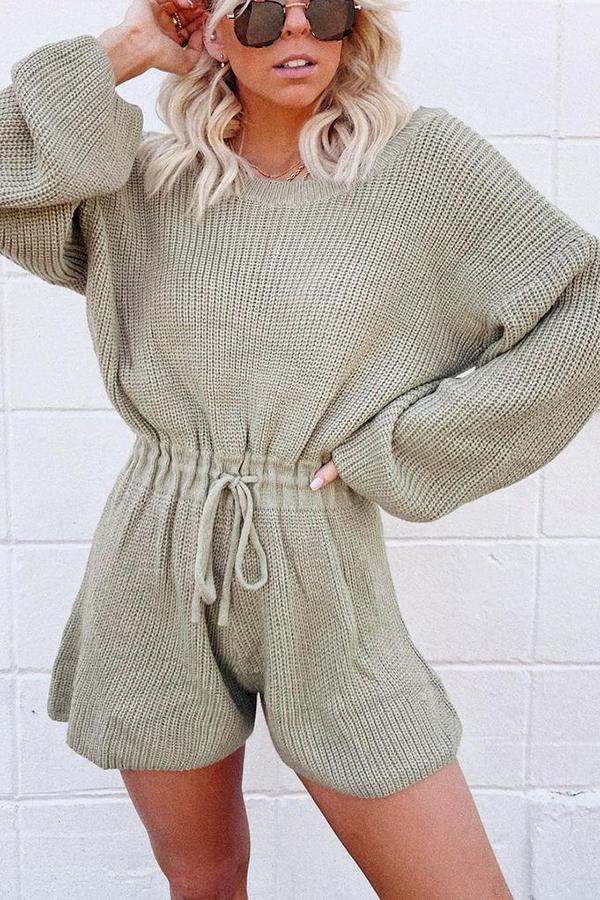Fly A Little Higher Tie Front Knit Romper