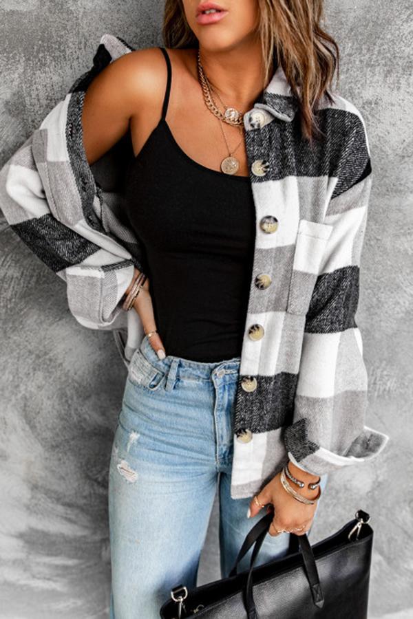 Plaid Color Block Shacket