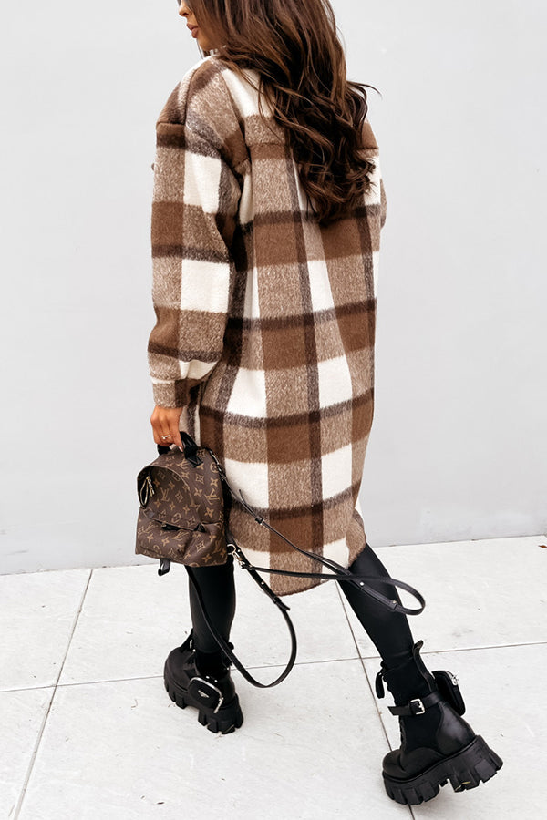 Casual Waist Check Print Jacket